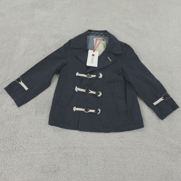 Zara SRPLS Jacket Kids 8 to 9 Years 130 Cm Black Canvas‎ Toggle Preppy Nautical - Picture 1 of 16